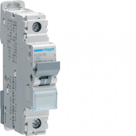 Hager LS-Schalter 1 polig 10kA/15kA C-50A 1M