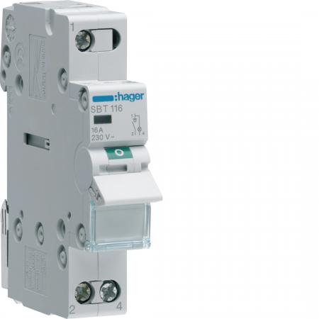 Hager Ausschalter 16A 1S 230V AC Leucht. 1PLE