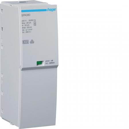 Hager Steckmodul T1+T2 Iimp 25kA Up 1.5kV