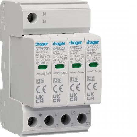 Hager Überspannungsableiter T2 4P TNS/TT 315A