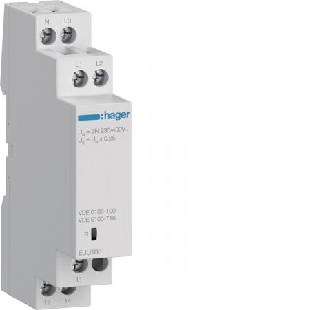 Hager Kontrollrelais Unterspg. VDE 1/3P+N 1W