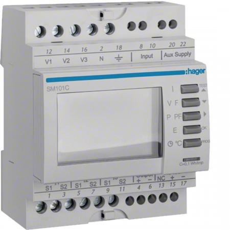 Hager Multimessgerät, 3phasig, Wandler, RS485