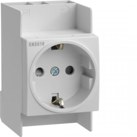 Hager Steckdose 16A, 250V, 2,5PLE, QuickConnect, Montage auf Hutschiene