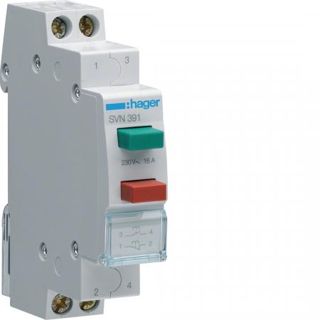 Hager Doppeltaster 16A 1S+1Ö 230V AC 1PLE