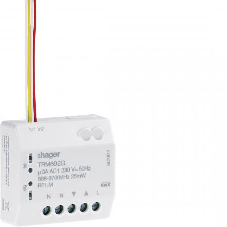 Hager Unterputz Funk KNX Jalousieaktor 1-fach/Binäreingang 2-fach 3A