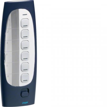 Hager Funkfernbedien.,KNX,6Tast.+1Sch.18Kanäle