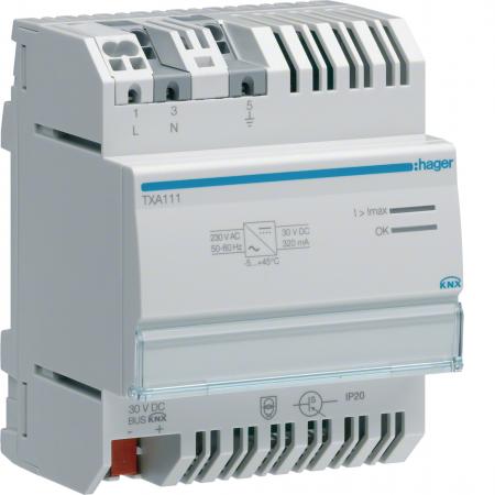 Hager Spannungsversorgung KNX mit 1 Ausgang und 1 Drossel, 320mA