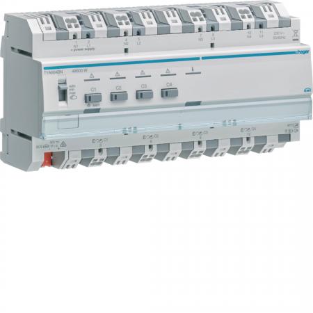 Hager KNX Universal-Dimmaktor, Dimmer 4-fach, 4x600W, ESL/LED, kombinierbar