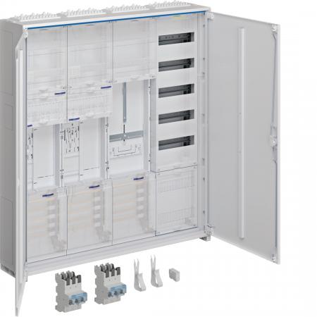 Hager Komplettschrank, univers Z, 2ZP RES SG BKE-I, VT5, APZ, SLS 50A, 1100x1050