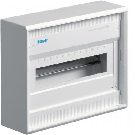 Hager Kleinverteiler volta, Aufputz, 1x12 PLE, IP30, Schutzklasse II, ohne Tür