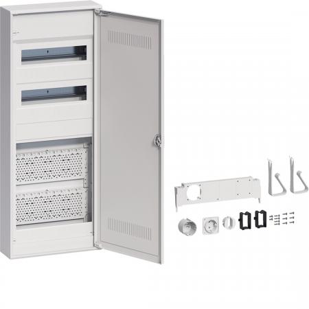 Hager Hybrid, volta, Aufputz, 24PLE, 2 Montageplatten, Steckdose und Kunststofft