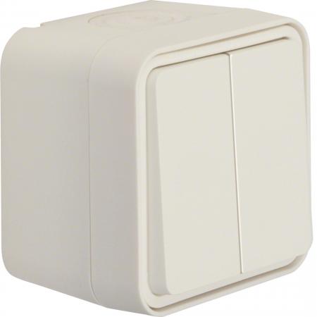 Hager Serienschalter AP W.1 polarweiß