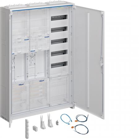 Hager Komplettschrank, univers Z, 2 ZP., BKE-I, OKK, APZ, VT5, H=1100mm, 3-feldi
