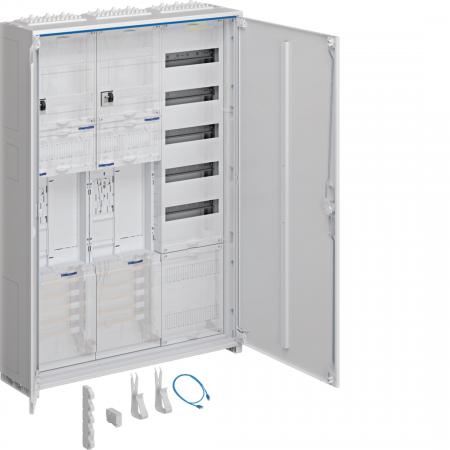 Hager Komplettschrank, univers Z, 2 ZP, BKE-I, OKK, APZ, VT5, H=1100 mm, 3-feldi