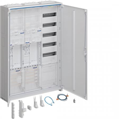 Hager Komplettschrank, univers Z, 2 ZP, BKE-I, APZ, VT5, H=1100mm, 3-feldig, ÜSS