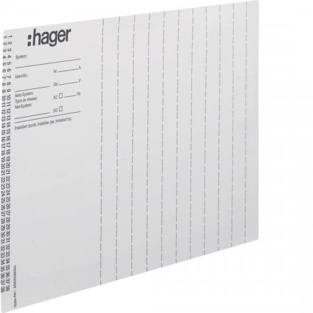Hager Beschriftungsbögen,Installationsnr.,10St
