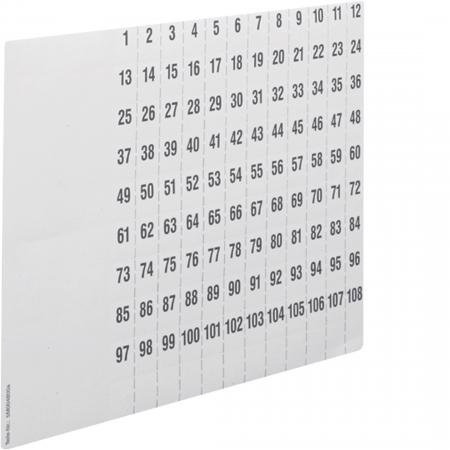 Hager Beschriftungsbögen,Nummerier.1-108,10St.