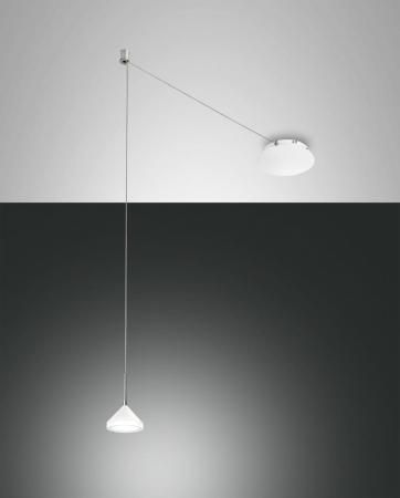 1-FLAMMIGE LED PENDELLEUCHTE ISABELLA in Weiß DIMMBAR VON FABAS LUCE