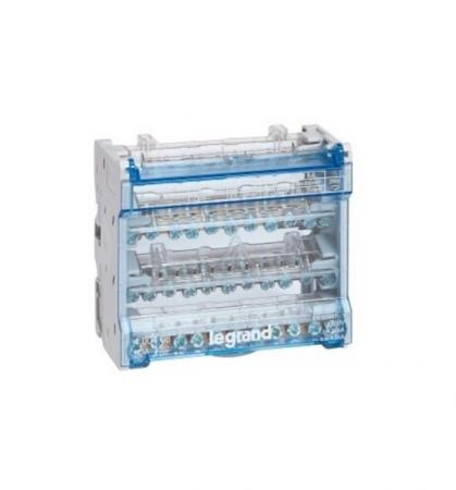 Legrand 400408 Klemmenblock 4-polig 125A 11 Klemmstellen 6 TE Verteilerblock