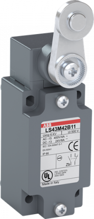 ABB LS43M42B11 Standard-Positionsschalter Metall-Gehäuse IP66 Edelstahl-Rollenschwenkhebel D=22