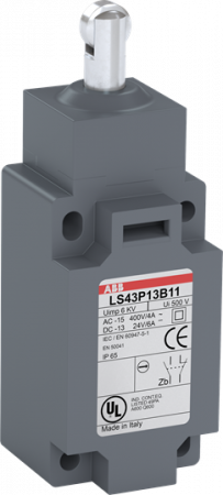 ABB LS43P13B11 Standard-Positionsschalter Kunststoff-Gehäuse grau IP65 Rollendruckbolzen mit Stahl-Rolle