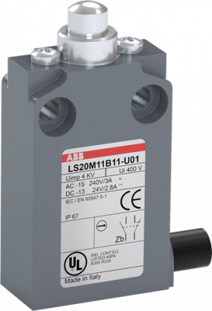 ABB LS20M11B11-U01 Positionsschalter Metall-Gehäuse IP67 Messingdruckbolzen vernickelt