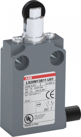 ABB LS20M13B11-U01 Positionsschalter Metall-Gehäuse IP67 Kunstst.-RollendruckbolzenPolyacetal