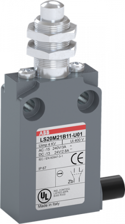 ABB LS20M21B11-U01 Positionsschalter Metall-Gehäuse IP67 Messingdruckbolzen vernickelt
