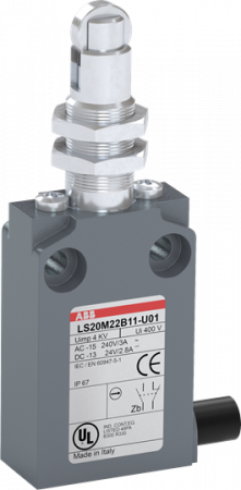 ABB LS20M22B11-U01 Positionsschalter Metall-Gehäuse IP67 Stahl-Rollendruckbolzen verzinkt