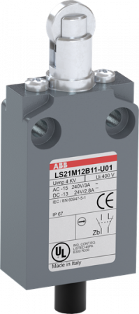 ABB LS21M12B11-U01 Positionsschalter Metall-Gehäuse IP67 Stahlrollenhebel verzinkt