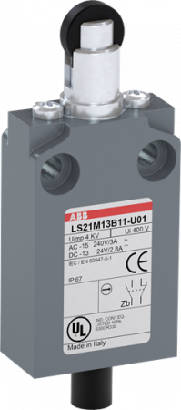 ABB LS21M13B11-U01 Positionsschalter Metall-Gehäuse IP67 Kunstst.-Rollendruckbolzen Polyacetal