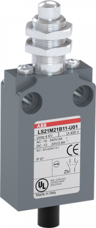ABB LS21M21B11-U01 Positionsschalter Metall-Gehäuse IP67 Messingdruckbolzen vernickelt