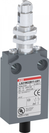 ABB LS21M22B11-U01 Positionsschalter Metall-Gehäuse IP67 Stahl-Rollendruckbolzen verzinkt