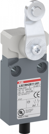 ABB LS21M42B11-U01 Positionsschalter Metall-Gehäuse IP67 Stahl-Rollenschwenkhebel verzinkt