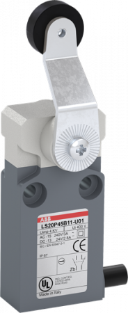 ABB LS20P45B11-U01 Positionsschalter Kunststoff-Geh. grau IP67 Kunstst.-Rollenschwenkhebel Polyac