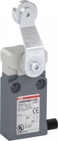 ABB LS20P46B11-U01 Positionsschalter Kunststoff-Geh. grau IP67 Metall-Rollenschwenkhebel verzinkt