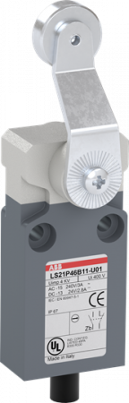ABB LS21P46B11-U01 Positionsschalter Kunststoff-Geh. grau IP67 Metall-Rollenschwenkhebel verzinkt