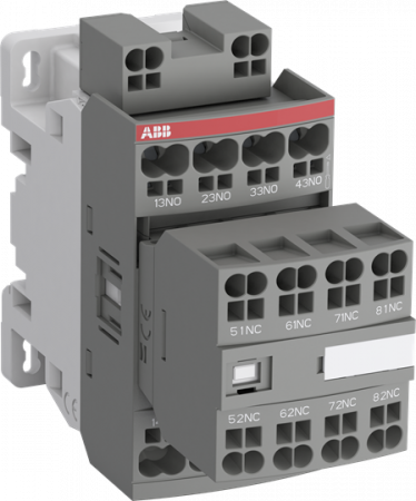 ABB NFC80EK-85 Hilfsschütz, 380-400 V 50 Hz / 400-415 V 60 Hz, 8S, Push-In Anschlussklemmen