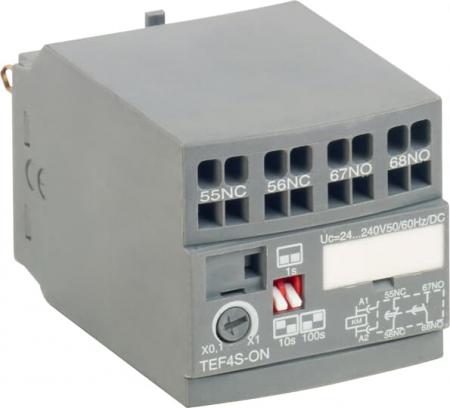 ABB TEF4S-ON Elektronischer Timer, passend für AF09 ... AF96, einschaltverzögert frontseitige Montage, Federzuganschluss