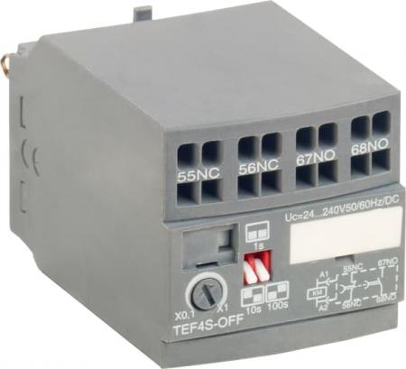 ABB TEF4S-OFF Elektronischer Timer, passend für AF09 ... AF96, ausschaltverzögert frontseitige Montage, Federzuganschluss