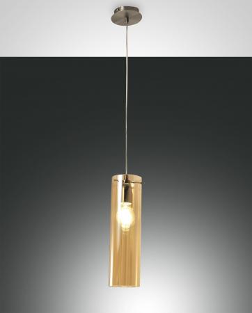 Sintesi Pendelleuchte 1-flammig dimmbar in Amber aus Borsilicatglas von Fabas Luce