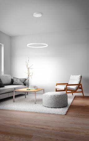 FABAS LUCE FAB-3508-40-102-01 Giotto LED Pendelleuchte Ø60cm 36W Warmweiß Weiß dimmbar Smartluce