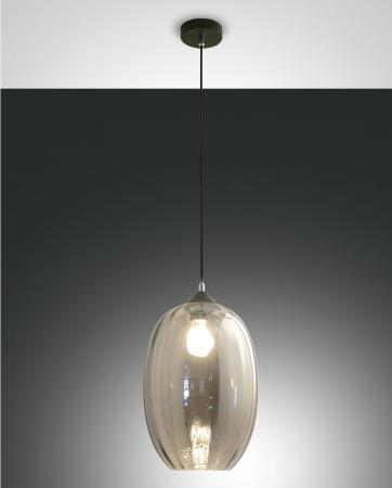 FABAS LUCE FAB-3519-45-126-01 Luce Pendelleuchte Ø25cm E27 Rauchglas Schwarz Smartluce