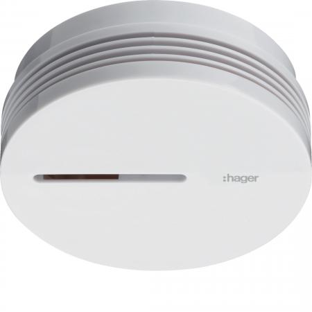 Hager Rauchwarnmelder / Rauchmelder Standard Q, 3V DC, weiß, Batterie 10 Jahre
