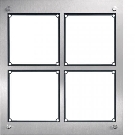 Hager modular Rahmen UP 4/2 Edelstahl matt