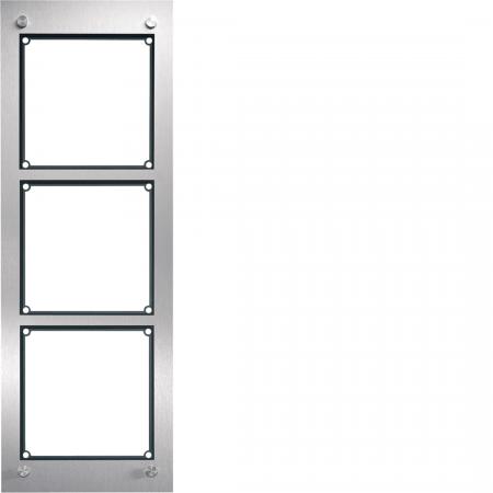 Hager modular Rahmen UP 3/1 Edelstahl matt