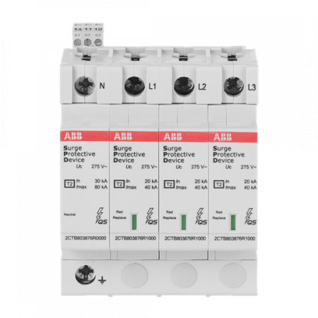 ABB OVR T2-T3 20-440 P TS QS SPD Typ 2 für 400/690 V 1P, Imax 20kA, In 5kA, Up 1, 4kV, TS Telesignal