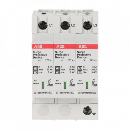 ABB OVR T2-T3 3L 20-275 P QS SPD Typ 2 für 230/400V TN-C 3P, Imax 20kA, In 5kA, Up 0, 9kV