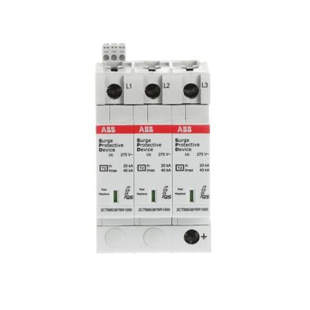 ABB OVR T2 3L 40-275 P TS QS SPD Typ 2 für 230/400V TN-C 3P, Imax 40kA, In 20kA, Up 1, 25kV, TS Telesignal