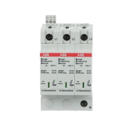 ABB OVR T2 3L 40-440 P TS QS SPD Typ 2 für 400/690 V TN-C 3P, Imax 40kA, In 20kA, Up 1, 8kV, TS Telesignal